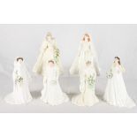 Five Coalport china figures, "Princess Alexandra", "Diana Princess of Wales", "HRH Princess