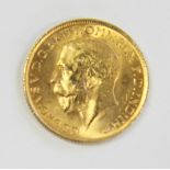 A gold sovereign dated 1912