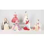 Three Royal Worcester limited edition china figures of Queen Victoria, Queen Elizabeth II and
