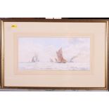 William Stephen Tomkin: watercolours, "A Fair Wind Up Sea Reach", 6" x 13 1/2", signed and dated