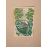 John Nash: a four colour lithograph, "The Canal", published in "Men and the Fields", wove paper,