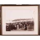 A black and white photograph, "Cowes Parade 1901", by Beken of Cowes, in strip frame, and two