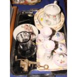 A Royal Doulton Bunnykins feeding bowl, a toy mincer, a Dinky bathroom suite and a china dressing