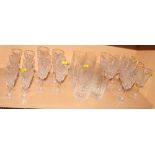 A part suite of Tyrone crystal drinking glasses comprising eight wines, six tumblers, eight sherries