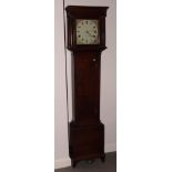 A 19th Century long case clock in oak case, 11" painted dial inscribed "WALDEN ARUNDEL", thirty-hour