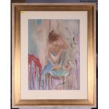 Janet Treby: a limited edition coloured print, "Ecole de Ballet III", 21" x 15"