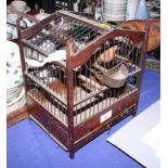 A 19th Century wood and wire work birdcage, 12" high