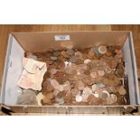 A large collection of mainly British copper coinage, etc