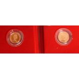 Two 1980 proof half sovereigns, in cases