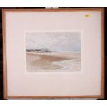 Charles Knight: watercolours, "Constantine Bay Cornwall", 10" x 13", and two coloured prints after