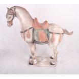 A Tang style terracotta horse, on square base, 20" high