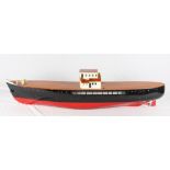 A part built scale model of the Trinity House pilot tender "Pathfinder" together with plans and