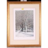 Altman?: a pair of signed limited edition coloured prints, "Early Snow I & II", Atelier d'Art