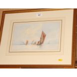 William Stephen Tomkin: watercolours, Thames sailing barges, 7" x 12", signed and dated 1909, in