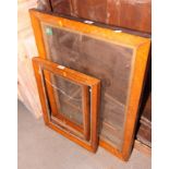 Three 19th Century maple picture frames, various, largest 25" x 40"