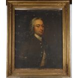 Mason Chamberlin: oil on canvas, portrait of an unknown gentleman, 29" x 24", in deep gilt frame (