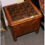 A Victorian mahogany box seat commode, two bedroom occasional chairs and a set of six Victorian