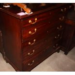 A 19th Century mahogany chest, fitted secretaire drawer and three lower drawers, on bracket