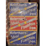 An enamelled advertising sign, "Waterman Ideal Fountain Pen" (damages)