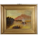 F G: two 19th Century oils on board, landscapes, in gilt frames