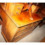 A late Victorian mahogany dressing chest of two short and two long drawers, 41" wide