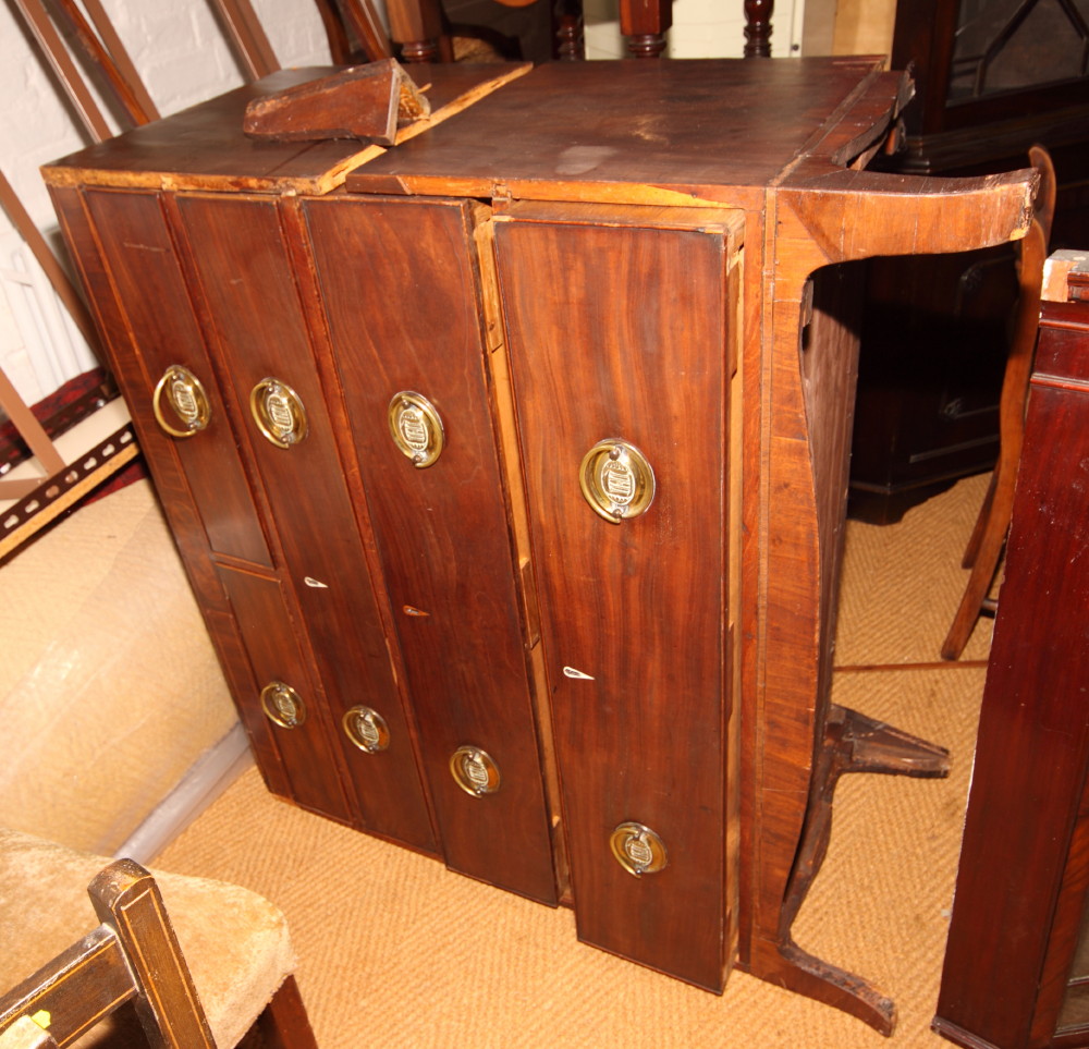 An early 18th Century mahogany chest of two short and three long drawers (for restoration)