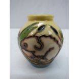 A Moorcroft miniature vase decorated with water rats and bullrushes, 5.5cm
