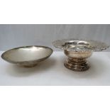 A large silver plated bowl the edge cast with grape and vine, raised on a circular foot, 32cm dia,