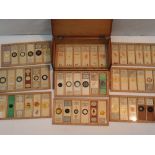 A cased set of 53 specimen slides of bot