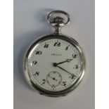 A Zenith keyless pocket watch continenta