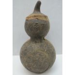 An unusual vintage double gourd with rem