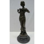 A reproduction bronze figure of a lady h