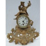 A French ornate gilt metal mantle clock,