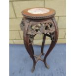 A 19thC Oriental hardwood jardiniere sta