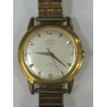 A vintage gent's gold plated wrist watch
