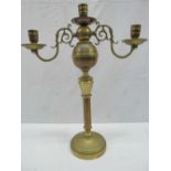 An early 19thC brass triple-candelabrum