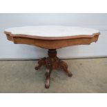 A Continental marble top centre table of