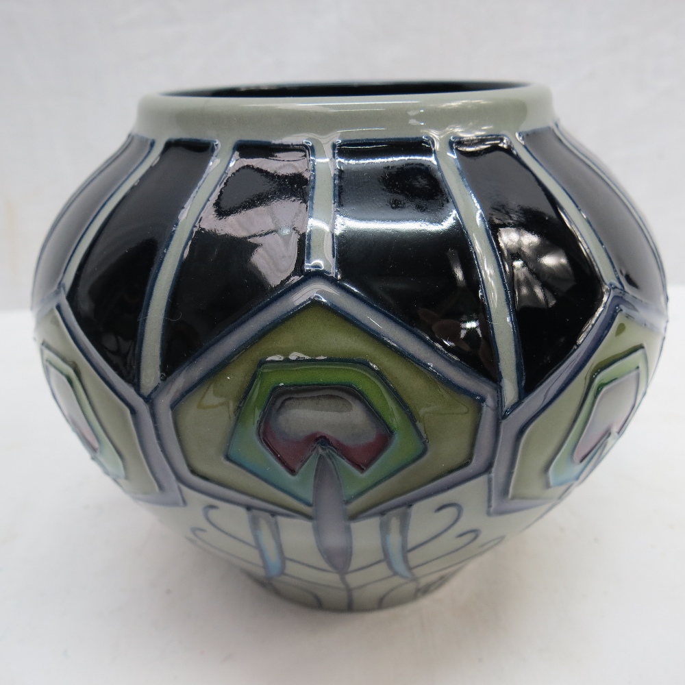 A Moorcroft trial vase with Peacock Feat - Image 3 of 4