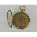 An 18ct gold cased small pocket watch. K