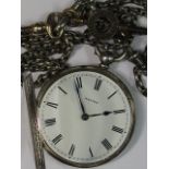 A silver cased fob/breast pocket watch h