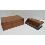 A mahogany writing slope (30cm x 23cm x