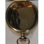 A 9ct gold Waltham keyless pocket watch, hallmarked for Birmingham 1920-21. Movement signed AWN Co