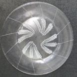 A glass dish bearing the name 'Lalique'