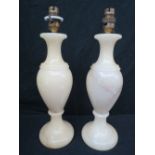 A pair of alabaster table lamps, (bc fit