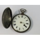 A full hunter silver pocket watch, keywi