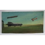 Anon, 'Zeppelins' - An original painting