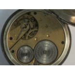 A silver hallmarked Waltham pocket watch keyless movement hallmarked for London 1907. Movement