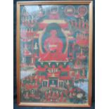 A Tibetan Thangka. 19thC. Watercolour on