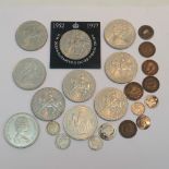 A collection of coins to include a 1972