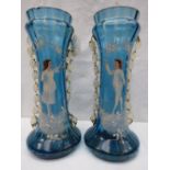 A pair of Victorian Mary Gregory tall va